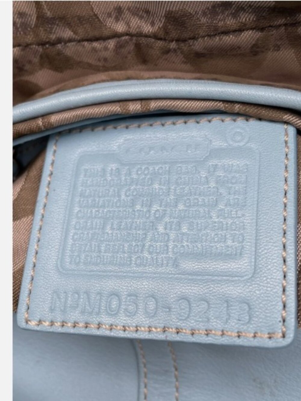 Coach M050-9248 Soho Y2K Perfect Blue Leather CC Canvas Lining Shoulder Bag RARE - Picture 2 of 11
